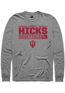 Garrett Hicks Rally Mens Graphite Indiana Hoosiers NIL Stacked Box Track Tee