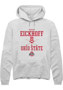 Reagan Eickhoff  Rally Ohio State Buckeyes Mens White NIL Sport Icon Long Sleeve Hoodie