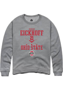 Reagan Eickhoff  Rally Ohio State Buckeyes Mens Graphite NIL Sport Icon Long Sleeve Crew Sweatsh..