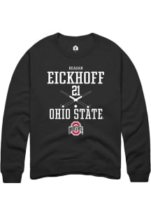 Reagan Eickhoff  Rally Ohio State Buckeyes Mens Black NIL Sport Icon Long Sleeve Crew Sweatshirt