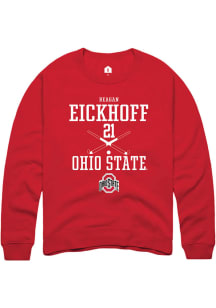 Reagan Eickhoff  Rally Ohio State Buckeyes Mens Red NIL Sport Icon Long Sleeve Crew Sweatshirt