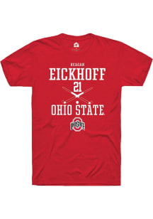 Reagan Eickhoff  Ohio State Buckeyes Red Rally NIL Sport Icon Short Sleeve T Shirt