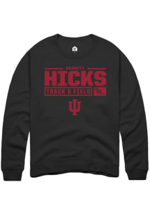 Garrett Hicks Rally Mens Black Indiana Hoosiers NIL Stacked Box Track Crew Sweatshirt