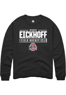 Reagan Eickhoff  Rally Ohio State Buckeyes Mens Black NIL Stacked Box Long Sleeve Crew Sweatshir..