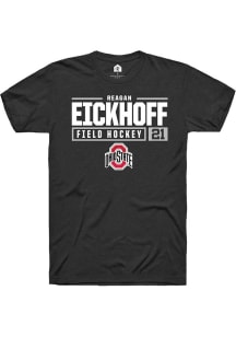 Reagan Eickhoff  Ohio State Buckeyes Black Rally NIL Stacked Box Short Sleeve T Shirt