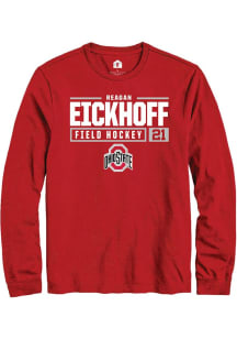 Reagan Eickhoff  Ohio State Buckeyes Red Rally NIL Stacked Box Long Sleeve T Shirt