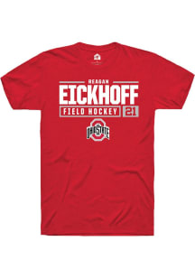 Reagan Eickhoff  Ohio State Buckeyes Red Rally NIL Stacked Box Short Sleeve T Shirt