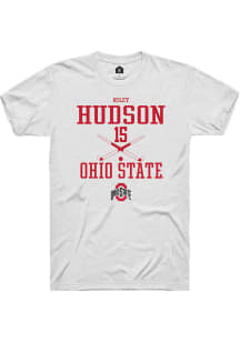 Riley Hudson  Ohio State Buckeyes White Rally NIL Sport Icon Short Sleeve T Shirt