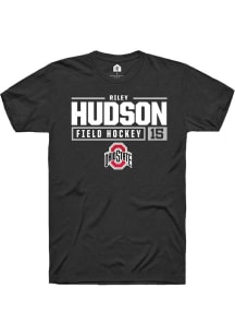 Riley Hudson  Ohio State Buckeyes Black Rally NIL Stacked Box Short Sleeve T Shirt