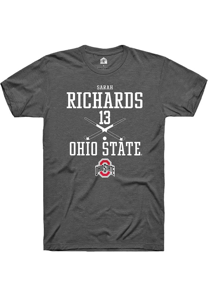 Sarah Richards  Ohio State Buckeyes Dark Grey Rally NIL Sport Icon Short Sleeve T Shirt