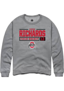 Sarah Richards  Rally Ohio State Buckeyes Mens Graphite NIL Stacked Box Long Sleeve Crew Sweatsh..