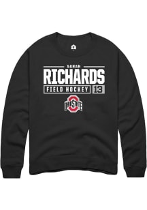 Sarah Richards  Rally Ohio State Buckeyes Mens Black NIL Stacked Box Long Sleeve Crew Sweatshirt