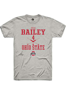 Zella Bailey  Ohio State Buckeyes Ash Rally NIL Sport Icon Short Sleeve T Shirt