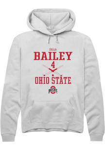 Zella Bailey  Rally Ohio State Buckeyes Mens White NIL Sport Icon Long Sleeve Hoodie