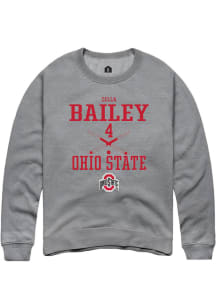 Zella Bailey  Rally Ohio State Buckeyes Mens Graphite NIL Sport Icon Long Sleeve Crew Sweatshirt