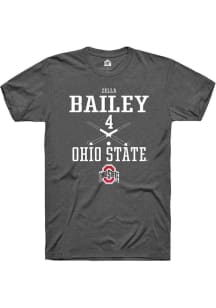 Zella Bailey  Ohio State Buckeyes Dark Grey Rally NIL Sport Icon Short Sleeve T Shirt