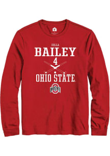 Zella Bailey  Ohio State Buckeyes Red Rally NIL Sport Icon Long Sleeve T Shirt