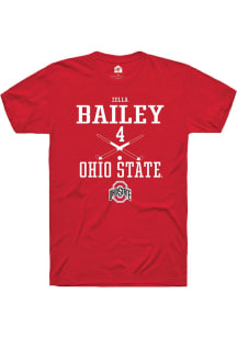 Zella Bailey  Ohio State Buckeyes Red Rally NIL Sport Icon Short Sleeve T Shirt