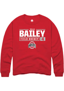 Zella Bailey  Rally Ohio State Buckeyes Mens Red NIL Stacked Box Long Sleeve Crew Sweatshirt