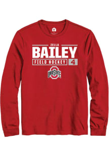 Zella Bailey  Ohio State Buckeyes Red Rally NIL Stacked Box Long Sleeve T Shirt