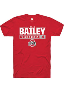 Zella Bailey  Ohio State Buckeyes Red Rally NIL Stacked Box Short Sleeve T Shirt