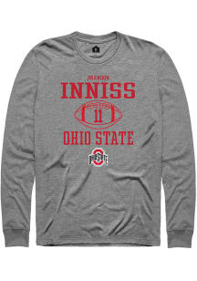 Brandon Inniss  Ohio State Buckeyes Graphite Rally NIL Sport Icon Long Sleeve T Shirt