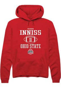 Brandon Inniss  Rally Ohio State Buckeyes Mens Red NIL Sport Icon Long Sleeve Hoodie