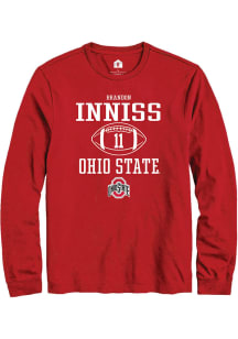 Brandon Inniss  Ohio State Buckeyes Red Rally NIL Sport Icon Long Sleeve T Shirt