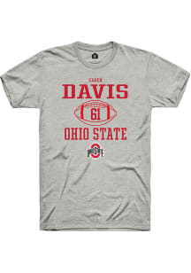 Caden Davis  Ohio State Buckeyes Ash Rally NIL Sport Icon Short Sleeve T Shirt