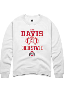 Caden Davis  Rally Ohio State Buckeyes Mens White NIL Sport Icon Long Sleeve Crew Sweatshirt