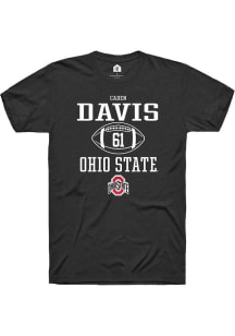 Caden Davis  Ohio State Buckeyes Black Rally NIL Sport Icon Short Sleeve T Shirt