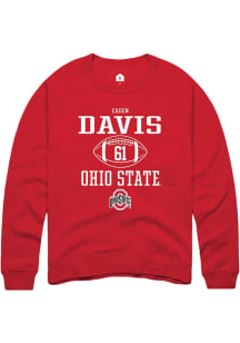 Caden Davis  Rally Ohio State Buckeyes Mens Red NIL Sport Icon Long Sleeve Crew Sweatshirt