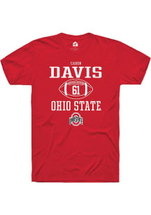 Caden Davis  Ohio State Buckeyes Red Rally NIL Sport Icon Short Sleeve T Shirt