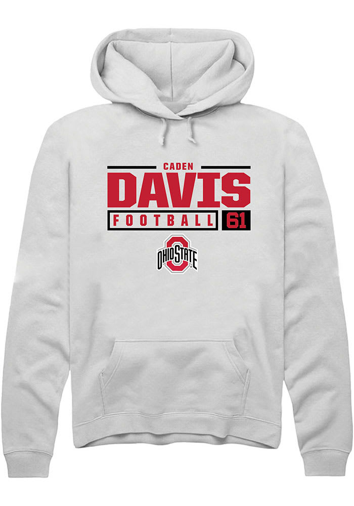 Caden Davis Rally Ohio State Buckeyes Mens NIL Stacked Box Long Sleeve Hoodie