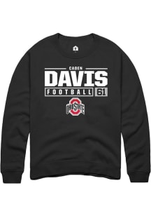 Caden Davis  Rally Ohio State Buckeyes Mens Black NIL Stacked Box Long Sleeve Crew Sweatshirt