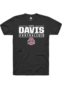 Caden Davis  Ohio State Buckeyes Black Rally NIL Stacked Box Short Sleeve T Shirt