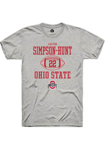 Calvin Simpson-Hunt  Ohio State Buckeyes Ash Rally NIL Sport Icon Short Sleeve T Shirt