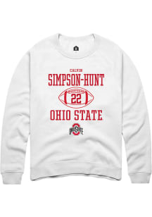 Calvin Simpson-Hunt  Rally Ohio State Buckeyes Mens White NIL Sport Icon Long Sleeve Crew Sweats..