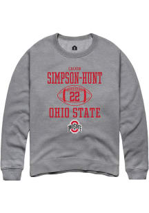 Calvin Simpson-Hunt  Rally Ohio State Buckeyes Mens Graphite NIL Sport Icon Long Sleeve Crew Swe..