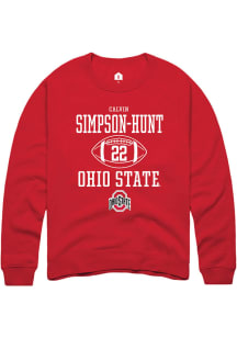 Calvin Simpson-Hunt  Rally Ohio State Buckeyes Mens Red NIL Sport Icon Long Sleeve Crew Sweatshi..