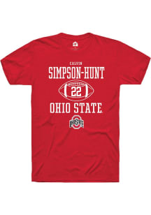 Calvin Simpson-Hunt  Ohio State Buckeyes Red Rally NIL Sport Icon Short Sleeve T Shirt