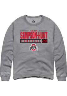 Calvin Simpson-Hunt  Rally Ohio State Buckeyes Mens Graphite NIL Stacked Box Long Sleeve Crew Sw..