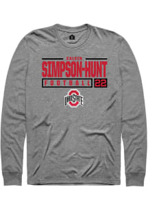 Calvin Simpson-Hunt  Ohio State Buckeyes Graphite Rally NIL Stacked Box Long Sleeve T Shirt