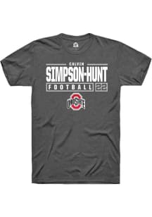 Calvin Simpson-Hunt  Ohio State Buckeyes Dark Grey Rally NIL Stacked Box Short Sleeve T Shirt