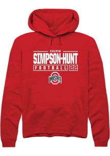 Calvin Simpson-Hunt  Rally Ohio State Buckeyes Mens Red NIL Stacked Box Long Sleeve Hoodie