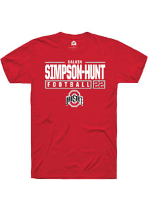 Calvin Simpson-Hunt  Ohio State Buckeyes Red Rally NIL Stacked Box Short Sleeve T Shirt