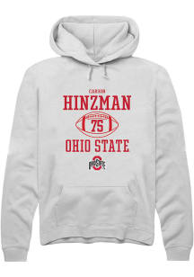 Carson Hinzman Rally Mens White Ohio State Buckeyes NIL Sport Icon Hooded Sweatshirt