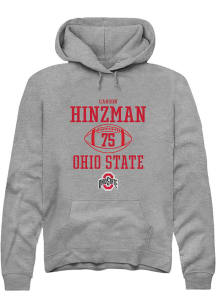 Carson Hinzman Rally Mens Graphite Ohio State Buckeyes NIL Sport Icon Hooded Sweatshirt