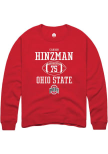 Carson Hinzman Rally Mens Red Ohio State Buckeyes NIL Sport Icon Crew Sweatshirt