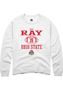 Chad Ray Rally Mens White Ohio State Buckeyes NIL Sport Icon Crew Sweatshirt